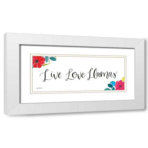 La La Llama VIII White Modern Wood Framed Art Print with Double Matting by Jackson, Jenaya