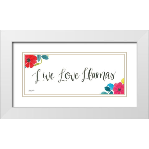 La La Llama VIII White Modern Wood Framed Art Print with Double Matting by Jackson, Jenaya