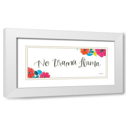La La Llama IX White Modern Wood Framed Art Print with Double Matting by Jackson, Jenaya