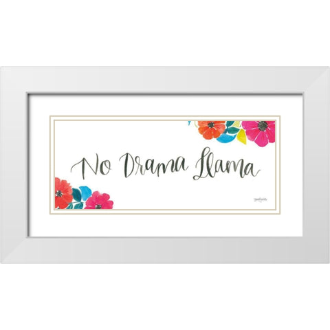 La La Llama IX White Modern Wood Framed Art Print with Double Matting by Jackson, Jenaya