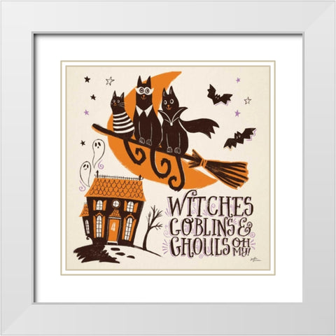 Spooktacular II White Modern Wood Framed Art Print with Double Matting by Penner, Janelle