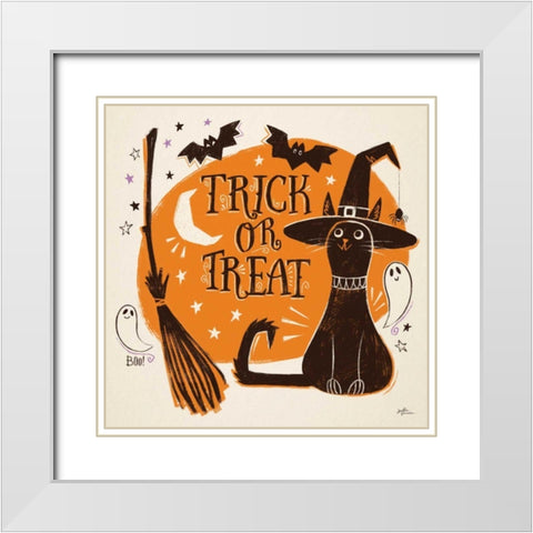 Spooktacular III White Modern Wood Framed Art Print with Double Matting by Penner, Janelle