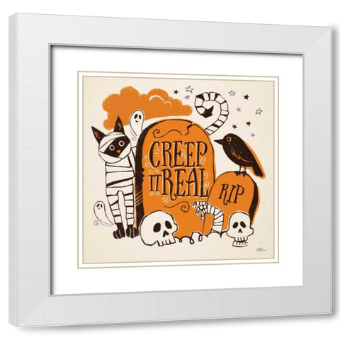 Spooktacular IV White Modern Wood Framed Art Print with Double Matting by Penner, Janelle