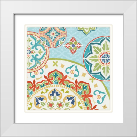 Colorful Journey III White Modern Wood Framed Art Print with Double Matting by Pela Studio