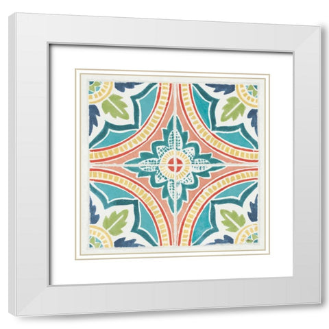 Colorful Journey VIII White Modern Wood Framed Art Print with Double Matting by Pela Studio