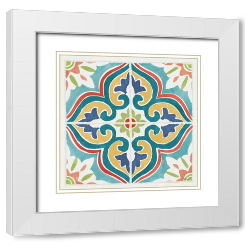 Colorful Journey IX White Modern Wood Framed Art Print with Double Matting by Pela Studio