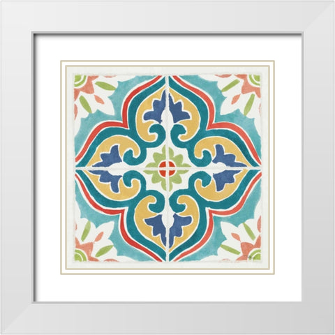 Colorful Journey IX White Modern Wood Framed Art Print with Double Matting by Pela Studio