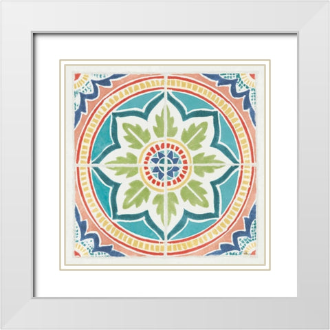 Colorful Journey XI White Modern Wood Framed Art Print with Double Matting by Pela Studio