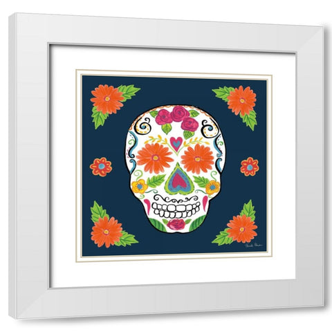 Day of the Dead I White Modern Wood Framed Art Print with Double Matting by Zaman, Farida