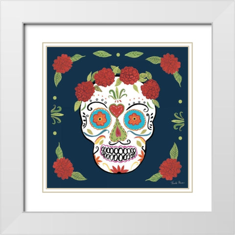 Day of the Dead III White Modern Wood Framed Art Print with Double Matting by Zaman, Farida