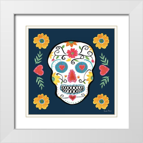 Day of the Dead IV White Modern Wood Framed Art Print with Double Matting by Zaman, Farida