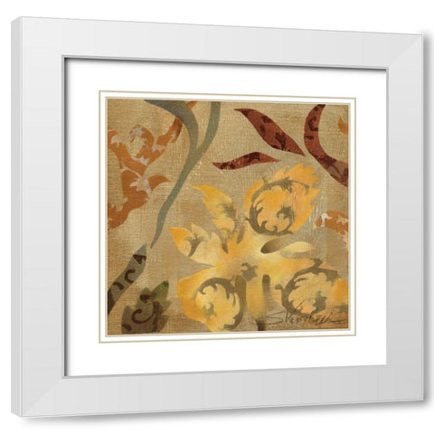 Floral Fragment I WAG White Modern Wood Framed Art Print with Double Matting by Vassileva, Silvia