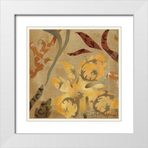 Floral Fragment I WAG White Modern Wood Framed Art Print with Double Matting by Vassileva, Silvia