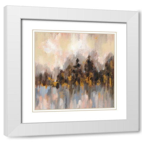 Blushing Forest I White Modern Wood Framed Art Print with Double Matting by Vassileva, Silvia