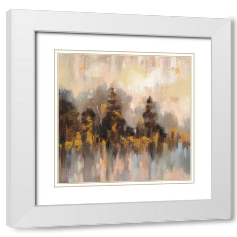 Blushing Forest II White Modern Wood Framed Art Print with Double Matting by Vassileva, Silvia