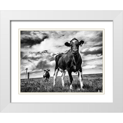 Waiting BW White Modern Wood Framed Art Print with Double Matting by Aledanda