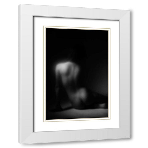 Silhouette White Modern Wood Framed Art Print with Double Matting by Aledanda