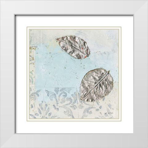 Gracefully Blue II White Modern Wood Framed Art Print with Double Matting by Wiens, James