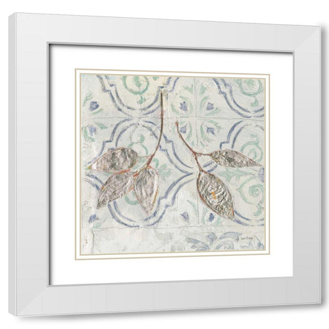 Gracefully Blue III White Modern Wood Framed Art Print with Double Matting by Wiens, James