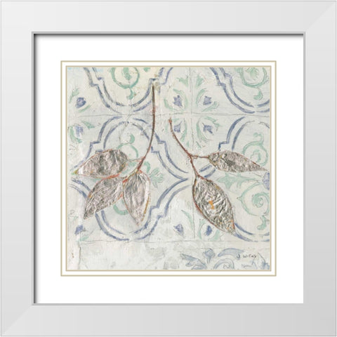 Gracefully Blue III White Modern Wood Framed Art Print with Double Matting by Wiens, James