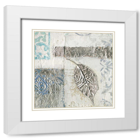 Gracefully Blue IV White Modern Wood Framed Art Print with Double Matting by Wiens, James