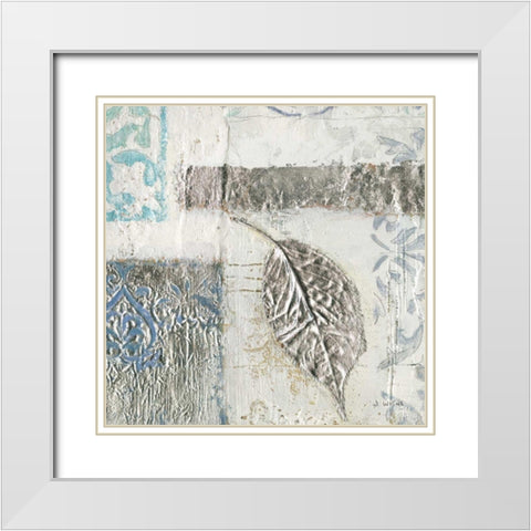 Gracefully Blue IV White Modern Wood Framed Art Print with Double Matting by Wiens, James