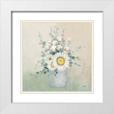 Country Centerpiece White Modern Wood Framed Art Print with Double Matting by Purinton, Julia