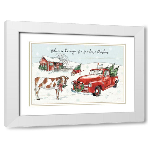 Holiday on the Farm II Believe White Modern Wood Framed Art Print with Double Matting by Tavoletti, Anne