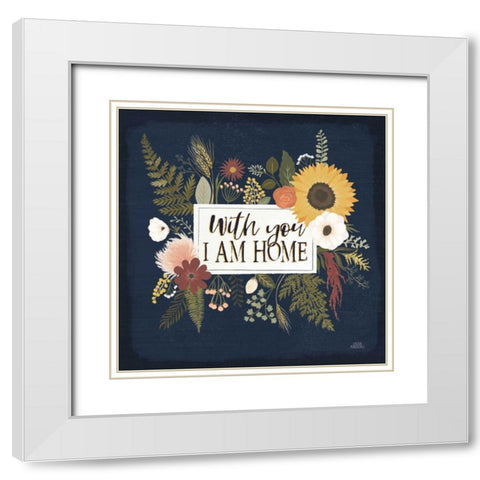 Autumn Romance III White Modern Wood Framed Art Print with Double Matting by Marshall, Laura