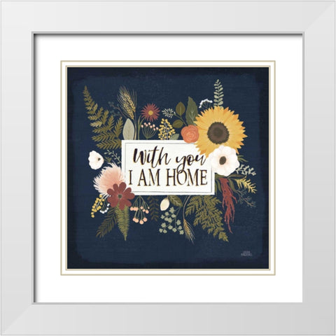 Autumn Romance III White Modern Wood Framed Art Print with Double Matting by Marshall, Laura