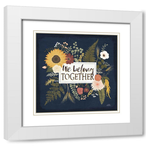 Autumn Romance IV White Modern Wood Framed Art Print with Double Matting by Marshall, Laura