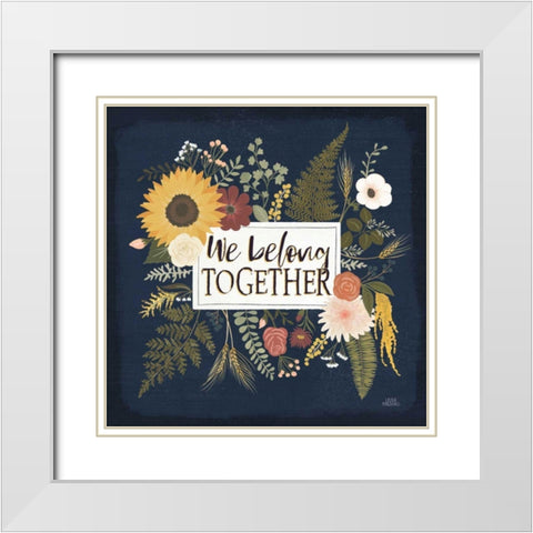 Autumn Romance IV White Modern Wood Framed Art Print with Double Matting by Marshall, Laura