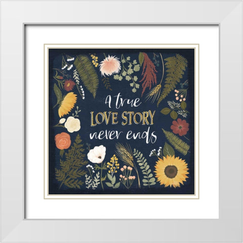 Autumn Romance V White Modern Wood Framed Art Print with Double Matting by Marshall, Laura