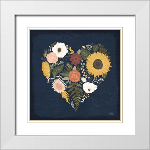 Autumn Romance IX White Modern Wood Framed Art Print with Double Matting by Marshall, Laura
