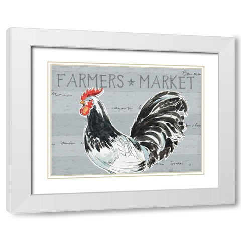 Roosters Call I - No Dots White Modern Wood Framed Art Print with Double Matting by Brissonnet, Daphne