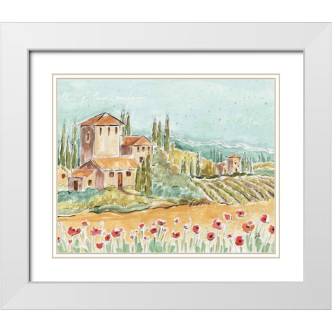 Tuscan Breeze I No Grapes White Modern Wood Framed Art Print with Double Matting by Brissonnet, Daphne