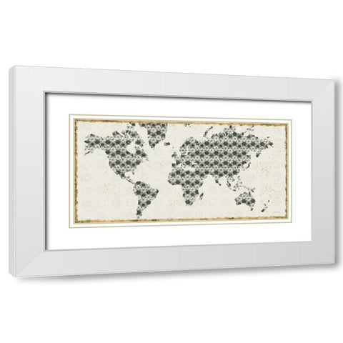 Kami Map v2 White Modern Wood Framed Art Print with Double Matting by Lovell, Kathrine