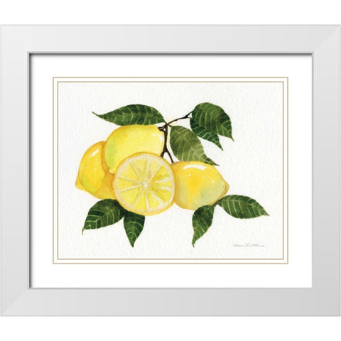 Citrus Garden VI White Modern Wood Framed Art Print with Double Matting by McKenna, Kathleen Parr