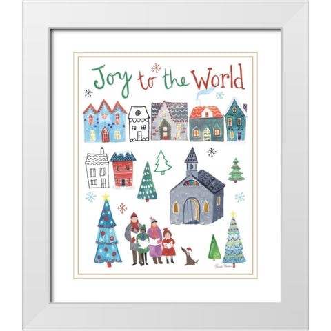 Holiday Festivities III White Modern Wood Framed Art Print with Double Matting by Zaman, Farida