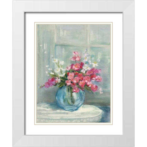 Spring Bouquet I Crop White Modern Wood Framed Art Print with Double Matting by Rowan, Carol