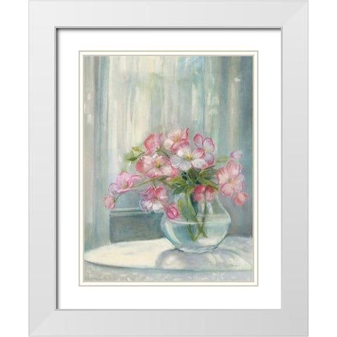 Spring Bouquet II Crop White Modern Wood Framed Art Print with Double Matting by Rowan, Carol