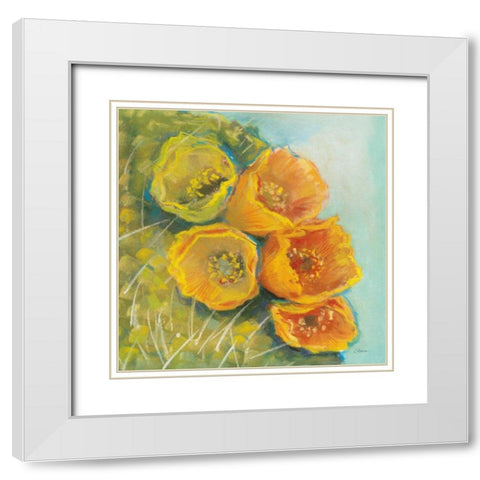 Blooming Succulent II White Modern Wood Framed Art Print with Double Matting by Rowan, Carol