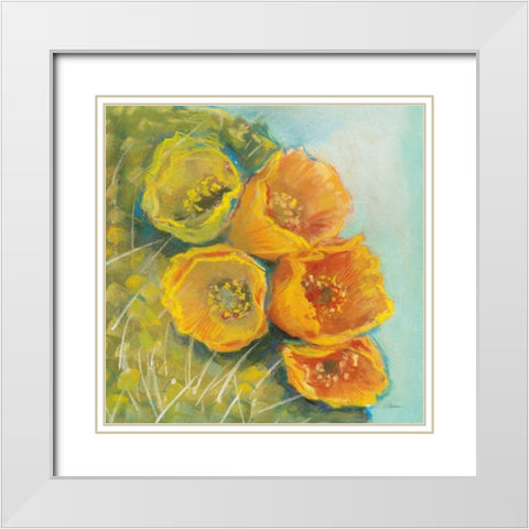 Blooming Succulent II White Modern Wood Framed Art Print with Double Matting by Rowan, Carol