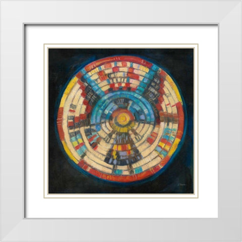 Kachina Basket White Modern Wood Framed Art Print with Double Matting by Rowan, Carol
