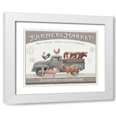 Vintage Farm I v2 White Modern Wood Framed Art Print with Double Matting by Brissonnet, Daphne