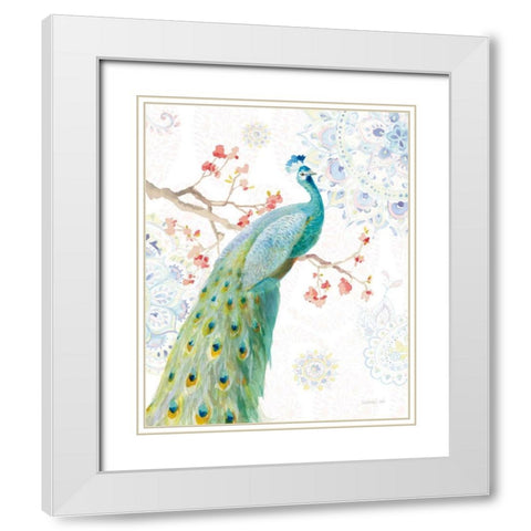 Jaipur I White Modern Wood Framed Art Print with Double Matting by Nai, Danhui