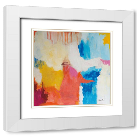 Feeling Zen White Modern Wood Framed Art Print with Double Matting by Zaman, Farida