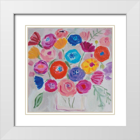 Delicate Fare II White Modern Wood Framed Art Print with Double Matting by Zaman, Farida