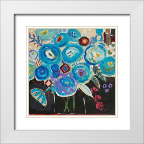 Picasso Vibe White Modern Wood Framed Art Print with Double Matting by Zaman, Farida