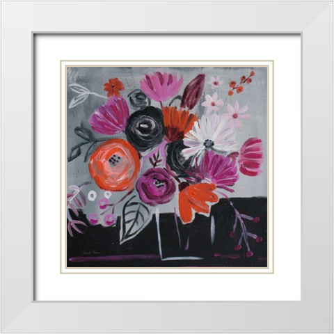 Nighttime Bloom White Modern Wood Framed Art Print with Double Matting by Zaman, Farida